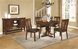 Abrams 5 Piece Round Dining Set in Truffle Finish by Coaster - 106480