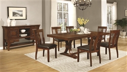 Abrams 5 Piece Dining Set in Truffle Finish by Coaster - 106481