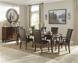 Williamsburg 5 Piece Dining Set in Rich Roasted Chestnut Finish by Coaster 106811