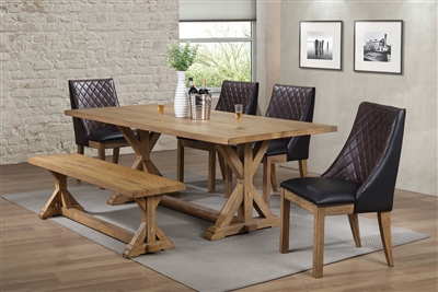 Douglas 5 Piece Dining Set in Vintage White Oak Finish by Coaster - 107221-B