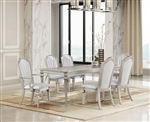 Evangeline Rectangular Table 7 Piece Dining Set in Silver Finish by Coaster - 107551-7