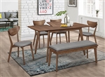 Name 6 Piece Dining Table Set in Natural Walnut Finish by Coaster - 108080-6