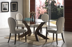 San Vicente 5 Piece Dining Set in Nut Brown Finish by Coaster - 120361