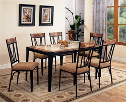 5 Piece Marble and Metal Dining Set by Coaster - 120411