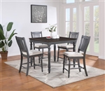 Wiley 5 Piece Counter Height Dining Set in Dark Brown and Grey Finish by Coaster - 120576