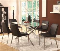 Anderson Glass Top 5 Piece Dining Table Set by Coaster - 120971