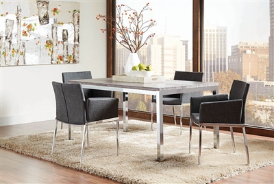 Mckenzie 5 Piece Dining Set in Weathered Grey and Chrome Finish by Coaster - 121121