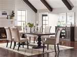 Phelps 7 Piece Trestle Table Dining Set in Antique Noir Finish by Coaster - 121231-7