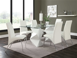 Ophelia 5 Piece Dining Table Set in White Finish by Coaster - 121571