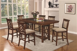 Pembrook 5 Piece Counter Height Dining Set in Walnut Finish by Coaster - 121678