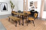 Maverick 5 Piece Dining Set in Natural Mango and Black Finish by Coaster - 123041-C