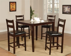 Laura 5 Piece Dining Set in Brown Oak Finish by Coaster - 150086