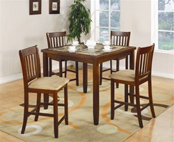 5 Piece Counter Height Dining Set in Cherry Finish by Coaster - 150154