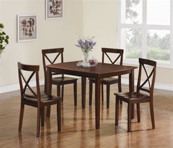 5 Piece Dining Set in Cappuccino Finish by Coaster - 150156