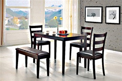 5 Piece Dining Set in Cappuccino Finish by Coaster - 150232