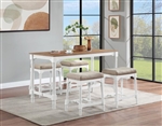 Martina 5 Piece Counter Height Dining Set in Brown and White Finish by Coaster - 150375