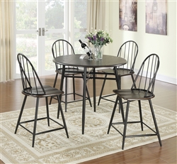 Counter Height 5 Piece Dining Set in Black/Cappuccino Finish by Coaster - 150378