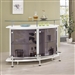 Gideon Crescent Shaped Glass Top Bar Unit in White High Gloss Lacquer Finish by Coaster - 182235