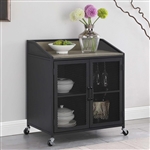 Arlette Wine Cabinet in Grey Wash and Sandy Black Finish by Coaster - 183476