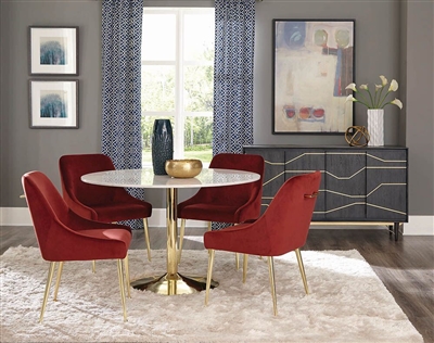 Steele 5 Piece Dining Set in Gold Finish by Scott Living - 190421-R