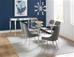 Gilman 5 Piece Dining Set in Chrome Finish by Coaster - 190621CHR