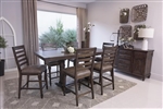 Avenue Counter Height Table 5 Piece Dining Set in Weathered Burnished Brown Finish by Coaster - 192748