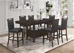 Marbrisa 7 Piece Dining Set in Matte Black Finish by Coaster - 123071