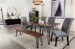 Neve Live Edge Table 5 Piece Dining Set in Sheesham Grey Finish by Coaster - 193861