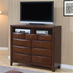 Hillary Media Chest in Warm Brown Finish by Coaster - 200648