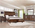 Franco Storage Bed 6 Piece Bedroom Set in Burnished Oak Finish by Coaster - 200970