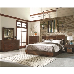 Avery Platform Bed 6 Piece Bedroom Set in Aged Bourbon Finish by Coaster - 200981