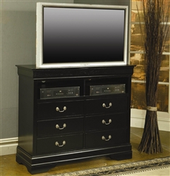 Louis Philippe Media Chest in Black Finish by Coaster - 201076