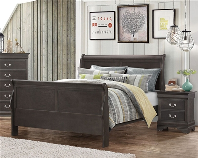 Hershel Louis Philippe Bed in Dark Grey Finish by Coaster - 201131Q