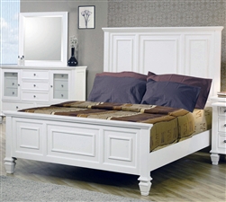 Sandy Beach Panel Bed in White Finish by Coaster - 201301Q