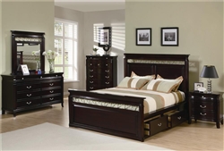 Manhattan 6 Piece Bedroom Set in Rich Espresso Finish by Coaster - 201311