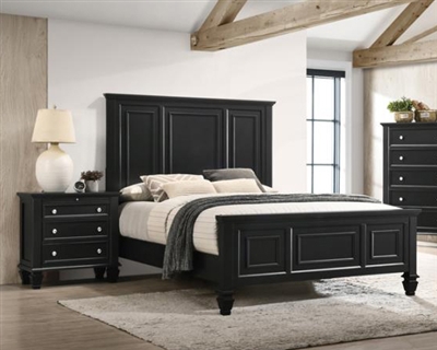 Sandy Beach Panel Bed in Black Finish by Coaster - 201321Q