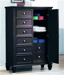 Sandy Beach Door Chest in Black Finish by Coaster - 201328