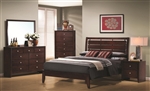 Serenity 6 Piece Bedroom Set in Rich Merlot Finish by Coaster - 201971