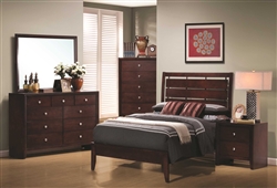 Serenity 4 Piece Youth Bedroom Set in Rich Merlot Finish by Coaster - 201971T