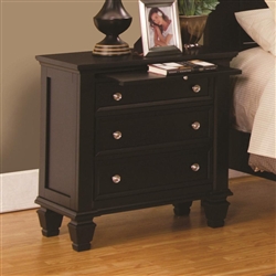 Sandy Beach 3 Drawer Nightstand in Cappuccino Finish by Coaster - 201992