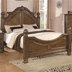 Bartole Traditional Bed with Finials in Light Oak Finish by Coaster - 202221Q