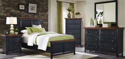 Mabel 4 Piece Youth Bedroom Set in Distressed Black and Oak Two Tone Finish by Coaster - 203151T