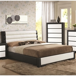 Kimball Black and White Upholstered Bed by Coaster - 203331Q