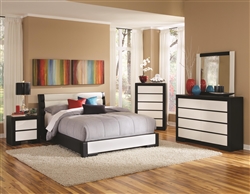 Kimball Black and White Upholstered 4 Piece Youth Bedroom Set by Coaster - 203331T