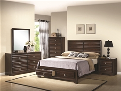 Bryce Storage Bed 6 Piece Bedroom Set in Rich Cappuccino Finish by Coaster - 203471