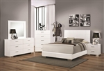 Felicity 6 Piece Bedroom Set in Glossy White Finish by Coaster - 203501