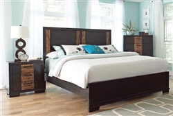 Dominic Bed in Two Tone Charcoal and Oak Finish by Coaster - 203531Q