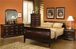 Louis Philippe 6 Piece Bedroom Set in Rich Cappuccino Finish by Coaster - 203981N