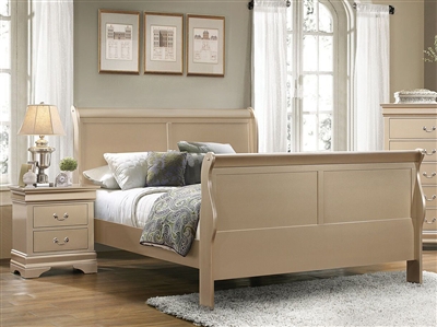 Hershel Louis Philippe Bed in Metallic Champagne Finish by Coaster - 204421Q