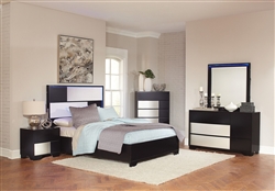 Havering 6 Piece Bedroom Set in Black and Sterling Finish by Coaster - 204781